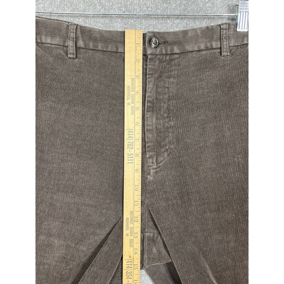 Croft Barrow Casual Corduroy Chino Pants Mens Size 42x32 Expandable Waist Brown - Picture 7 of 9